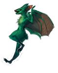  anthro bat fur green_fur mammal membranous_wings nude simple_background smile solo white_background wings zenirix 