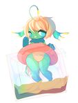  ambiguous_gender anglerfish anthro chibi fish hair looking_at_viewer marine nude pool_tube smile solo teil 