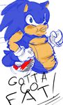  2015 anthro clothing english_text footwear gloves gotta_go_fast green_eyes hedgehog inkyfrog male mammal meme overweight shoes solo sonic_(series) sonic_the_hedgehog text 