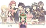  5girls akagi_toma aoi_itsuki black_hair blonde_hair blue_eyes blue_hair bow chiki closed_eyes earrings english european_clothes fire_emblem fire_emblem:_monshou_no_nazo gen'ei_ibunroku_sharp_fe gonzarez green_hair hair_bow hair_ornament jewelry kurono_kiria long_hair mamkute minamoto_mamori multicolored_hair multiple_boys multiple_girls oribe_tsubasa short_hair smile tiara tsurugi_yashiro two-tone_hair white_background white_hair yumizuru_eleanora 