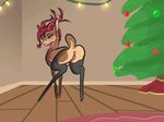  alorix animated antlers anus butt cervine christmas costume deer fan_character female feral holidays horn mammal pussy vicxn 