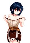  1girl blue_hair blush breasts fire_emblem fire_emblem:_kakusei mark_(fire_emblem) medium_breasts red_eyes short_hair smile undressing wingr 