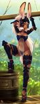  animal_humanoid armor clothed clothing dark_skin female final_fantasy fluff-kevlar fran hair humanoid invalid_tag lagomorph long_hair mammal rabbit_humanoid solo square_enix video_games viera white_hair 