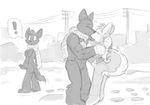  &lt;3 canine clothing feline female fox_(housepets!) housepets! jacket jonas kissing male male/male mammal monochrome mungo_(housepets!) outside raised_tail romantic_couple sabrina_(housepets!) scarf snow surprise 