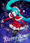  aqua_eyes aqua_hair bad_id bad_pixiv_id black_legwear capelet christmas commentary_request fingerless_gloves fur_trim gloves hat hatsune_miku headset highres holly lights long_hair looking_at_viewer open_mouth sankakur santa_hat skirt smile solo thighhighs twintails very_long_hair vocaloid 