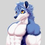  abs ayerart canine gold_eye mammal muscular simple_background solo wolf 