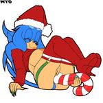  2016 absurd_res anthro areola big_breasts breasts candy candy_cane canine christmas erect_nipples eyes_closed female food hi_res holidays huge_breasts improvised_dildo improvised_sex_toy mammal marthedog nipples pussy smile solo 