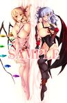  alternate_breast_size bad_id bad_pixiv_id bat_wings black_gloves black_legwear blonde_hair blue_hair breastless_clothes breasts breasts_outside corset crystal dakimakura earrings elbow_gloves fang flandre_scarlet garter_straps gloves gloves_removed hair_ribbon highres huge_breasts jewelry long_hair lying multiple_girls nipples no_panties older on_side ouma_tokiichi panties panties_around_one_leg pulled_by_self red_eyes red_panties remilia_scarlet ribbon sample short_hair siblings side-tie_panties side_ponytail sisters thighhighs touhou tress_ribbon underwear undressing untied untied_panties vampire white_gloves white_legwear wings 