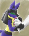  ambiguous_gender canine claws cobaltsynapse eyes_closed foot_fetish licking lucario mammal nintendo pok&eacute;mon red_claws saliva toe_claws tongue tongue_out video_games 