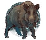  animated boar breathing feral front_view glitch hooves iguanamouth looking_at_viewer mammal porcine quadruped snow standing 