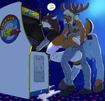  anthro anthro_on_anthro arcade arcade_machine balls bent_over big_balls big_breasts bracelet breasts bulge butt canine cervine cigarette clothed clothing cox cum deer digital_media_(artwork) distracted dripping edit erection fingering fox gideon huge_balls huge_breasts humanoid_penis hyper hyper_balls hyper_breasts hyper_penis jewelry male male/male mammal orgasm pac-man_(series) penis precum public ruger video_games 