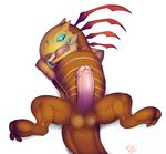  balls barefoot erection feral kog&#039;maw_(lol) league_of_legends lying male monster nude on_back open_mouth penis scalie seyrmo solo spread_legs spreading thick_penis video_games 
