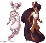  2015 4_fingers anthro blue_eyes brown_eyes duo fluffy fluffy_tail fur hair male mammal mouse navel nude purple_fur purple_hair rodent simple_background squirrel white_background white_fur white_hair wide_hips zenirix 