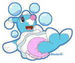  brionne bubble clothing cute female giggling happy looking_up lying mammal marine nintendo open_mouth panties pinniped pok&eacute;mon seal shambles16_(artist) simple_background smile underwear video_games 