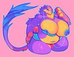  anthro big_breasts breasts clothed clothing feline female headphones huge_breasts lion mammal nipples obese overweight skymachine solo standing sweat 