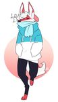  anthro canine clothed clothing fox hair male mammal music nepetacide scarf simple_background solo 