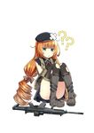  :o ? ?? arx-160 arx-160_(girls_frontline) bandaid beret black_gloves black_legwear boots bow cartridge chestnut_mouth drill_hair eyebrows eyebrows_visible_through_hair full_body girls_frontline gloves gun hair_bow hair_ribbon hand_on_own_chest hat holster jitome knee_boots looking_away magazine_(weapon) official_art open_mouth orange_hair pleated_skirt ribbon sitting skirt sky_(freedom) solo strap sweat thigh_holster thighhighs torn_clothes torn_legwear transparent_background twin_drills uniform weapon 