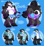  anthro bulge canine clothed clothing english_text male mammal model_sheet obese overweight skymachine solo standing text underwear 