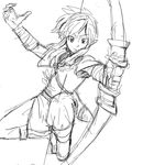  1boy artist_request bow_(weapon) link male_focus monochrome pointy_ears sketch solo the_legend_of_zelda the_legend_of_zelda:_breath_of_the_wild weapon white_background 