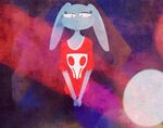  2016 anthro clothed clothing digital_media_(artwork) female fur lagomorph light_ray looking_at_viewer mammal rabbit red_eyes red_shirt shane_frost simple_background solo standing 