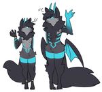  anthro canine demon fur hair horn hybrid male mammal mane nepetacide nude solo standing wide_hips wings 