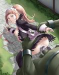  1boy 1girl ass blue_eyes breasts cum doggystyle dress felicia_(fire_emblem_if) fire_emblem fire_emblem_if maid maid_headdress nature nintendo nipples outdoors penis pink_hair plant ponytail rape sex small_breasts thor_(deep_rising) tied_hair vaginal 