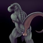  anthro butt dinosaur male penis scaleground solo theropod trex tyrannosaurus_rex 
