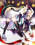  artoria_pendragon_(all) ass blonde_hair fate/grand_order fate/stay_night fate_(series) gloves hair_ribbon hat jeanne_d'arc_(fate)_(all) jeanne_d'arc_alter_santa_lily looking_at_viewer multiple_girls ribbon saber_alter santa_alter short_hair weed_(astarone) yellow_eyes 