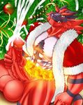  abs anthro balls bell big_penis black_fur blue_eyes blush bottomless christmas christmas_tree clothed clothing cum cumshot detailed_background ejaculation excessive_cum feline fire fur hat hi_res holding_penis holidays humanoid_penis incineroar looking_at_viewer male mammal masturbation muscular muscular_male nintendo nipples one_eye_closed orgasm ornament ornaments penis pok&eacute;mon presenting presenting_penis red_fur santa_hat sitting smile solo spread_legs spreading teeth tree vein veiny_penis video_games white-snow-wolf wink yellow_sclera 