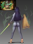  1girl acala_(p&amp;d) ass barefoot blackknight23 purple_hair puzzle_&amp;_dragons reference tagme 