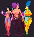  amy_wong armpits arrow big_breasts bow breasts centaur clothing equine equine_taur female futurama hear_(artist) magic mammal marge_simpson not_furry pussy small_breasts taur the_simpsons turanga_leela 