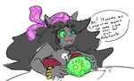  anthro big_breasts breasts cat cleavage clothed clothing crystal_ball feline female fortune_teller fortune_telling green_eyes huge_breasts jewelry mammal solo unknown_artist 