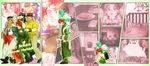  age_progression arm_around_neck backpack bag birthday_cake cake candle canvas_(object) chain chair character_name child closed_eyes confetti crib dark_skin dark_skinned_male dio_brando dog food food_on_face gakuran happy_birthday hat hierophant_green highres iggy_(jojo) imaru_(yashiro19950425) jean_pierre_polnareff jojo_no_kimyou_na_bouken joseph_joestar kakyouin_noriaki kuujou_joutarou mohammed_avdol multiple_boys muscle note open_mouth paintbrush puppet puppet_strings purple_eyes red_hair school_uniform smile stand_(jojo) table translation_request wristband younger 