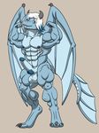  behold_my_girth big_muscles blue_eyes blue_hair blue_scales claws dragon erection flexing frost_(character) hair hi_res horn invalid_tag looking_at_viewer male muscular nipples penis scales simple_background smile teeth white_hair wings 