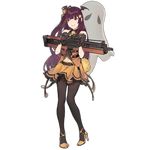 alternate_costume bare_shoulders bat_hair_ornament belt black_gloves black_legwear bow bullpup carrying carrying_under_arm dress duoyuanjun eyebrows eyebrows_visible_through_hair food_themed_hair_ornament full_body ghost girls_frontline gloves gun hair_bow hair_ornament hair_ribbon halloween halloween_costume high_heels holding long_hair looking_away looking_to_the_side navel necktie official_art open_mouth pantyhose pumpkin pumpkin_hair_ornament purple_hair red_eyes ribbon rifle sniper_rifle solo standing transparent_background very_long_hair wa2000_(girls_frontline) walther walther_wa_2000 weapon 
