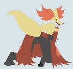 anthro butt canine delphox fangs female fox looking_at_viewer mammal nintendo paws pok&eacute;mon presenting presenting_hindquarters pussy solo ssssnowy video_games 
