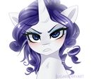  2016 angry blue_eyes blush equine eyeshadow female friendship_is_magic hair headshot_portrait horn looking_at_viewer makeup mammal my_little_pony portrait purple_hair rarity_(mlp) simple_background solo sugarberry3693 unicorn white_background 