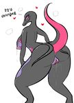  &lt;3 anthro anus big_breasts blush breasts dialogue female korean_text lizard looking_back nintendo pok&eacute;mon presenting presenting_pussy purple_sclera pussy pussy_juice raised_tail reptile salazzle scalie sepiruth smile solo text thick_thighs video_games wide_hips 