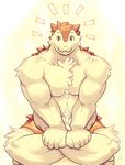  fur looking_at_viewer male muscular muscular_male nintendo pecs pok&eacute;mon smile solo typhlosion video_games viridianvariant 