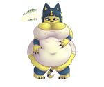  animal_crossing ankha anthro belly big_belly big_breasts brantonisme breasts cat feline female hyper hyper_belly mammal nintendo overweight solo thick_thighs video_games wide_hips 