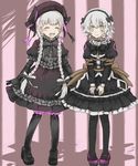  braid cosplay dress fate/apocrypha fate/extra fate/extra_ccc fate/grand_order fate_(series) furea_(sfelarde) gothic_lolita hat jack_the_ripper_(fate/apocrypha) lolita_fashion long_hair multiple_girls nursery_rhyme_(fate/extra) nursery_rhyme_(fate/extra)_(cosplay) pantyhose protected_link ribbon short_hair smile twin_braids white_hair 