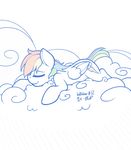  cloud cutie_mark equine feathered_wings feathers female feral friendship_is_magic hair mammal multicolored_hair my_little_pony nap pegasus rainbow_dash_(mlp) rainbow_hair ratofdrawn sky sleeping smile solo wings 