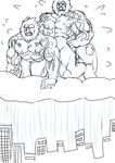  all_fours big_muscles city cloud doggystyle duo from_behind_position frown hatake male male/male mammal muscular primate raining sex sketch 