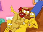  bart_simpson comics-toons groundskeeper_willie marge_simpson the_simpsons 