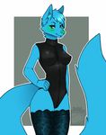 anthro blush canine female hiddenwolf looking_at_viewer mammal nipple_bulge smile solo standing wide_hips 