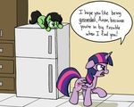  2016 anon cutie_mark duo earth_pony english_text equine feathered_wings feathers female feral fridge friendship_is_magic fur hair horn horse inside mammal multicolored_hair my_little_pony pony purple_eyes purple_feathers purple_fur skitterpone text twilight_sparkle_(mlp) winged_unicorn wings 