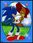  &lt;3 anthro aww boots breasts brown_fur carrying chadthecartoonnut chipmunk clothing crying duo eyes_closed featureless_breasts female footwear fur hair heartwarming hedgehog male male/female mammal nude red_hair rodent romantic_couple sally_acorn sonic_(series) sonic_the_hedgehog tears 