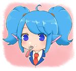  1girl alternate_hair_color alternate_hairstyle blue_eyes blue_hair fork league_of_legends long_hair magical_girl poppy solo star_guardian_poppy twintails yordle 