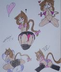  &lt;3 ? amyrosexshadowlover anthro big_breasts big_butt bikini blush bow_tie bra breasts brown_hair butt cat clothed clothing feline female fur hair leslie_the_cat lying mammal panties photography_(artwork) rear_view skimpy solo sonic_style swimsuit tan_fur topless traditional_media_(artwork) underwear 