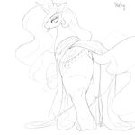  2016 anatomically_correct anatomically_correct_pussy animal_genitalia animal_pussy bluedrg19 butt clothed clothed_feral clothing condom cutie_mark equine equine_pussy female feral friendship_is_magic hair half-closed_eyes hi_res horn long_hair looking_at_viewer mammal mouth_hold my_little_pony princess_celestia_(mlp) pussy solo unicorn 